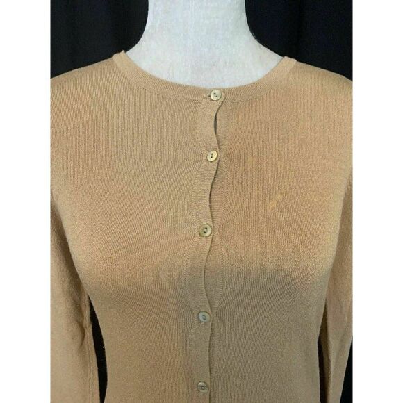 Malika Solid Beige Long Sleeve Cardigan Sweater - Picture 2 of 6